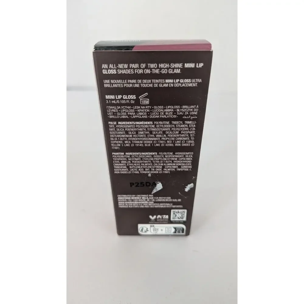 Anastasia Beverly Hills High Shine Mini Lip Gloss Duo [Pulse/Phantom] NIB